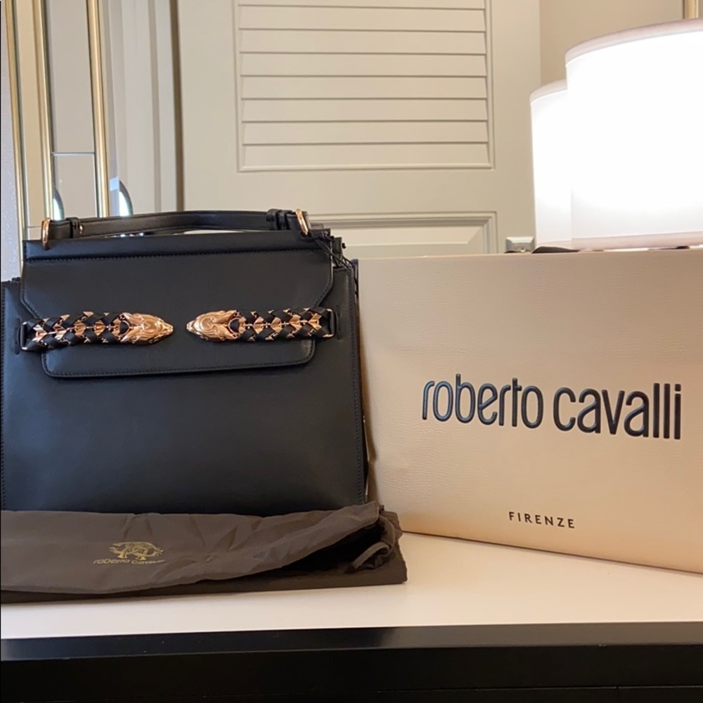 NWT Roberto Cavalli Selleria snake head bag